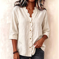 Elegante V-Neck Bluse mit Wellenspitze