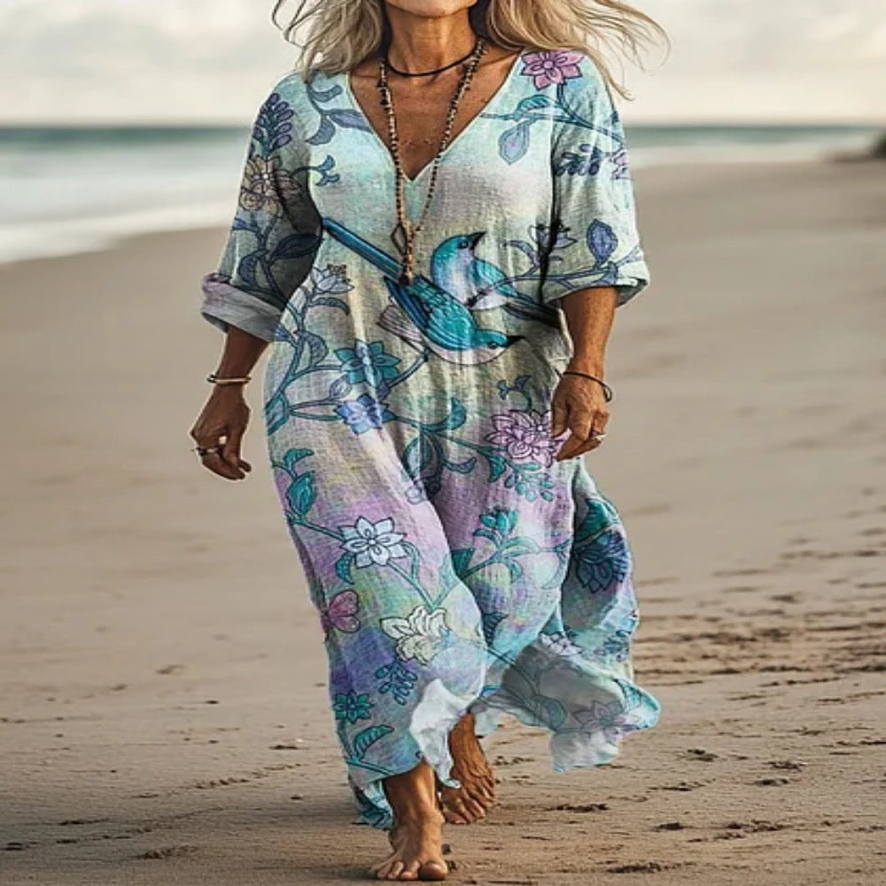 Elegantes A-Linien Maxikleid mit 3D-Effekt – Bild 6 | LuxeStyle