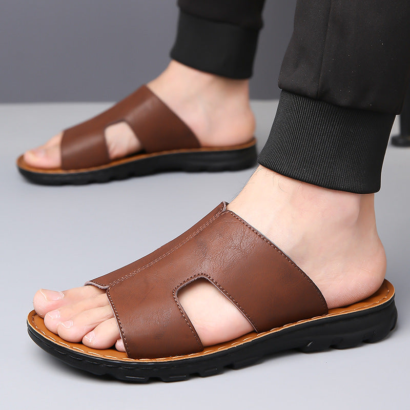 Herren-Slipper aus Rindsleder mit weicher Sohle