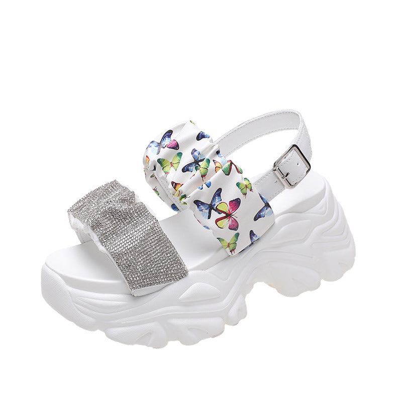 Gradient Platform Sandalen mit Riemen – weiss/blau/pink – Bild 2 | LuxeStyle