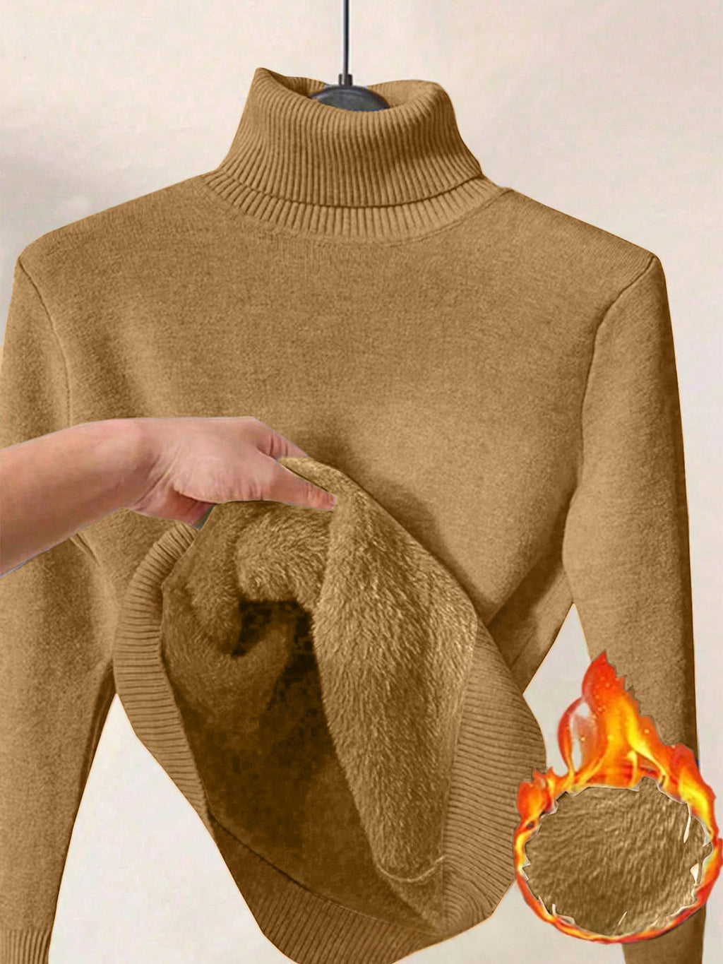 Damen Fleece Rollkragenpullover