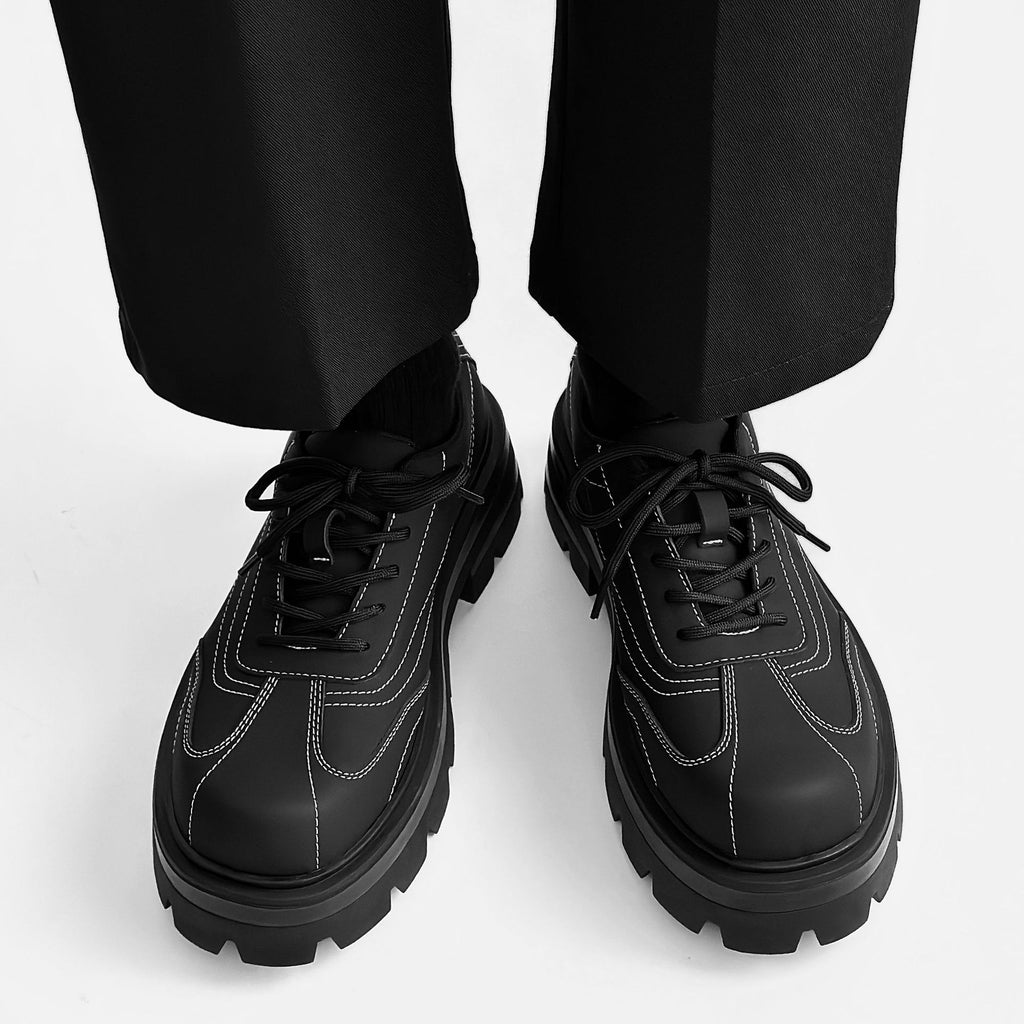 Matte Leder-Commuter-Schuhe mit dicker Sohle – Bild 2 | LuxeStyle
