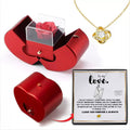 Knoten-Halskette To my Love im Geschenk-Set mit Rose