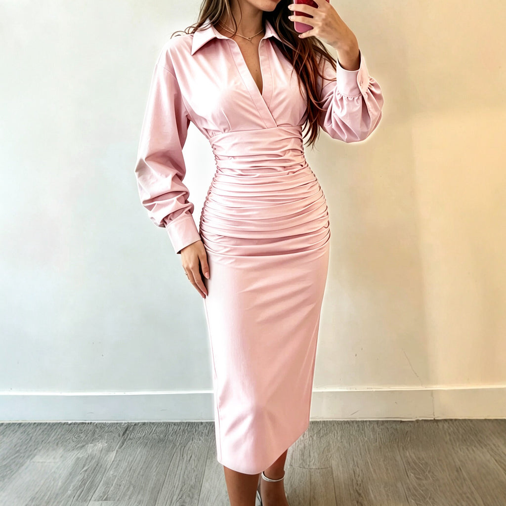Hemdblusenkleid mit Taillengürtel