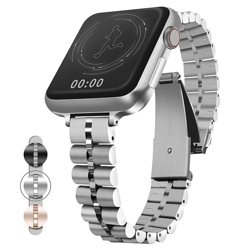 Uhrenarmband Edelstahl Halbkreis mit drei Perlen – Bild 6 | LuxeStyle