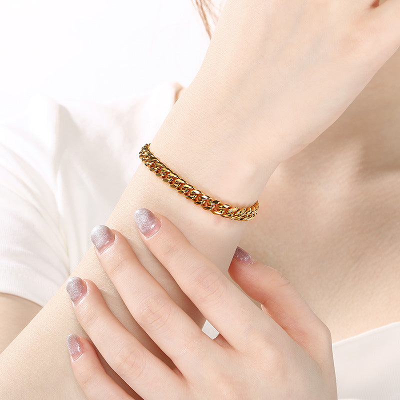 Kubanisches Gliederarmband, poliert