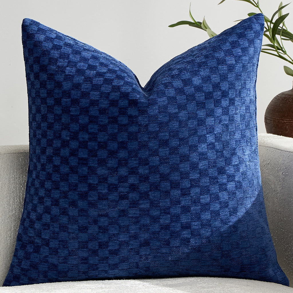 Chenille Kissenhülle mit 3D-Kleinwürfelmuster