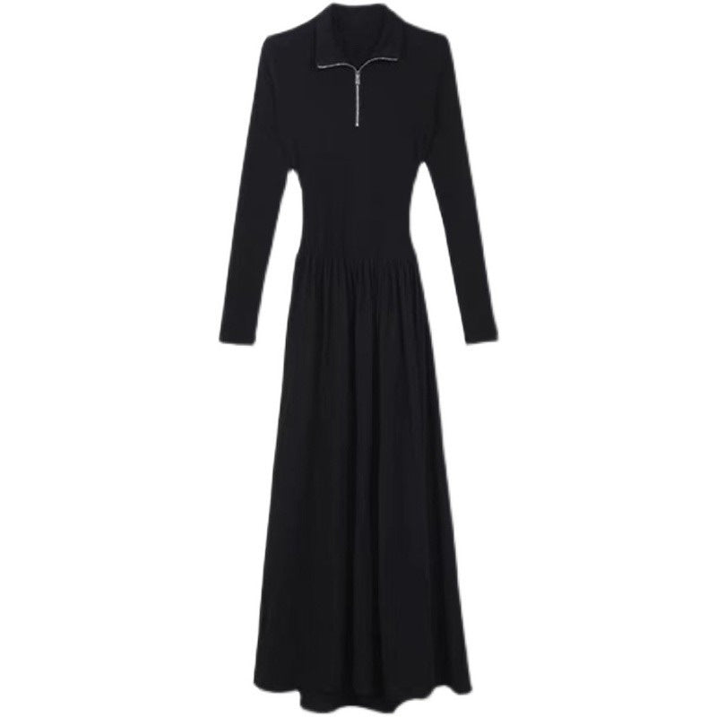 Schwarzes Langarm-Kleid im Retro-Stil – Bild 4 | LuxeStyle