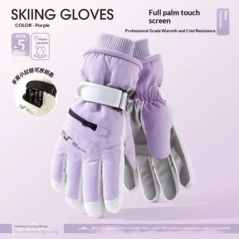 Damen Fleece-gefütterte 5-Finger-Handschuhe