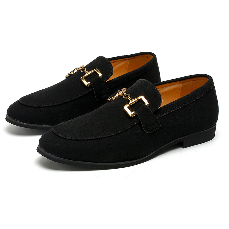 Herren Casual Lederschuhe mit Metallschnallen