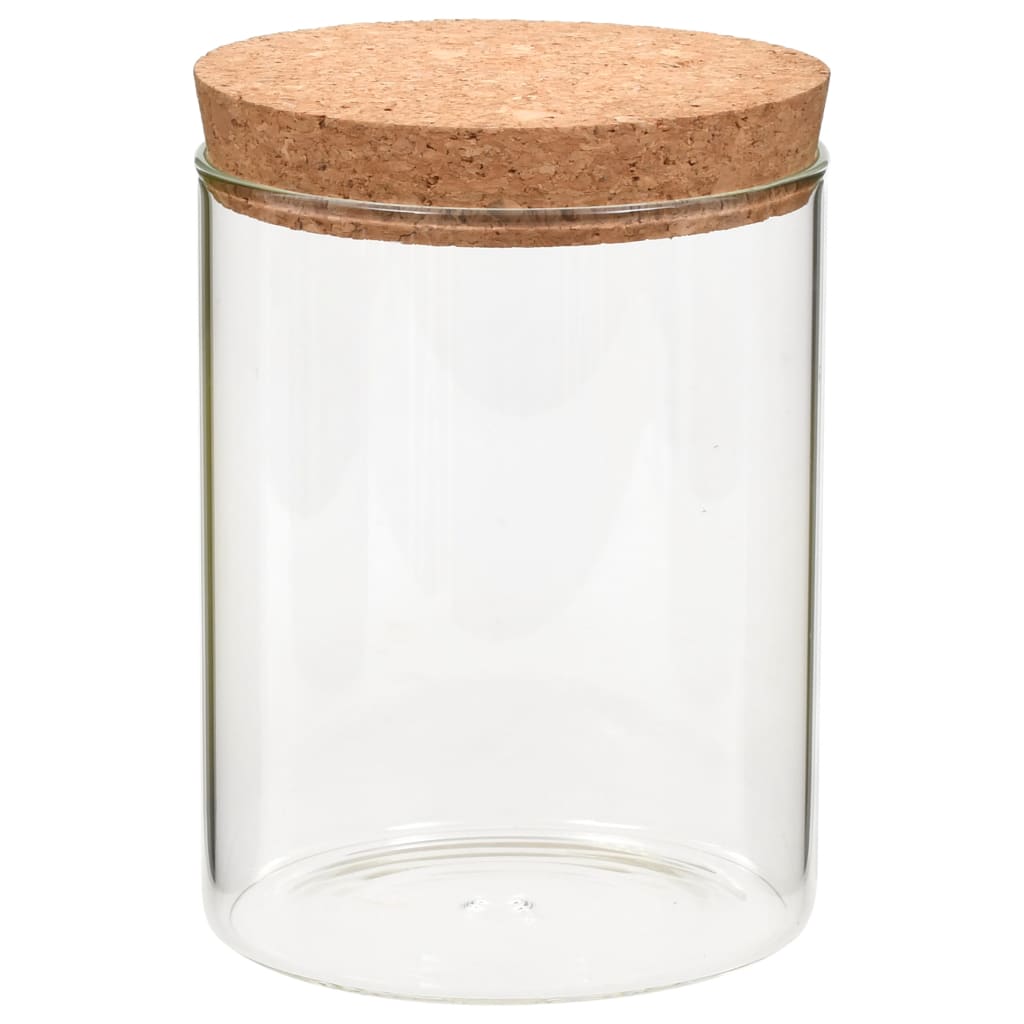 Vorratsgläser mit Korkdeckel, 6er-Set, 650 ml