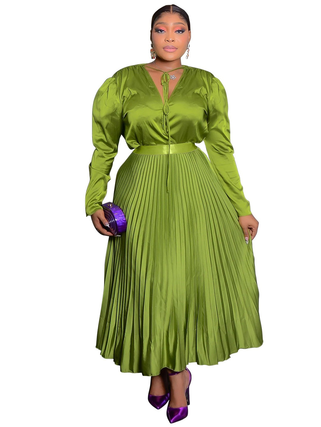 Elegantes Schnürkleid mit langen Ärmeln