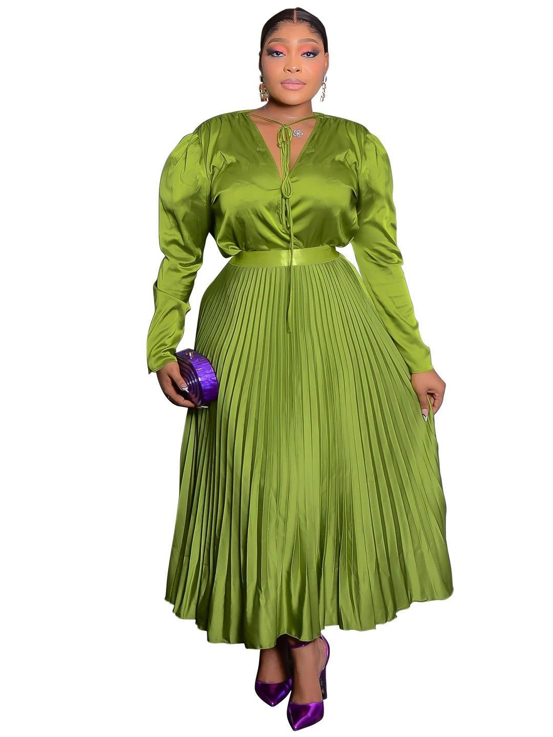 Elegantes Schnürkleid mit langen Ärmeln