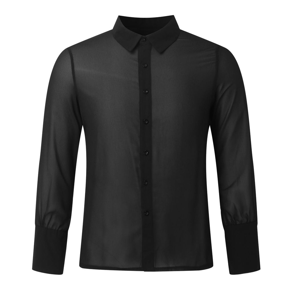 Transparentes Chiffon Slim-Fit Hemd für Herren – Bild 2 | LuxeStyle