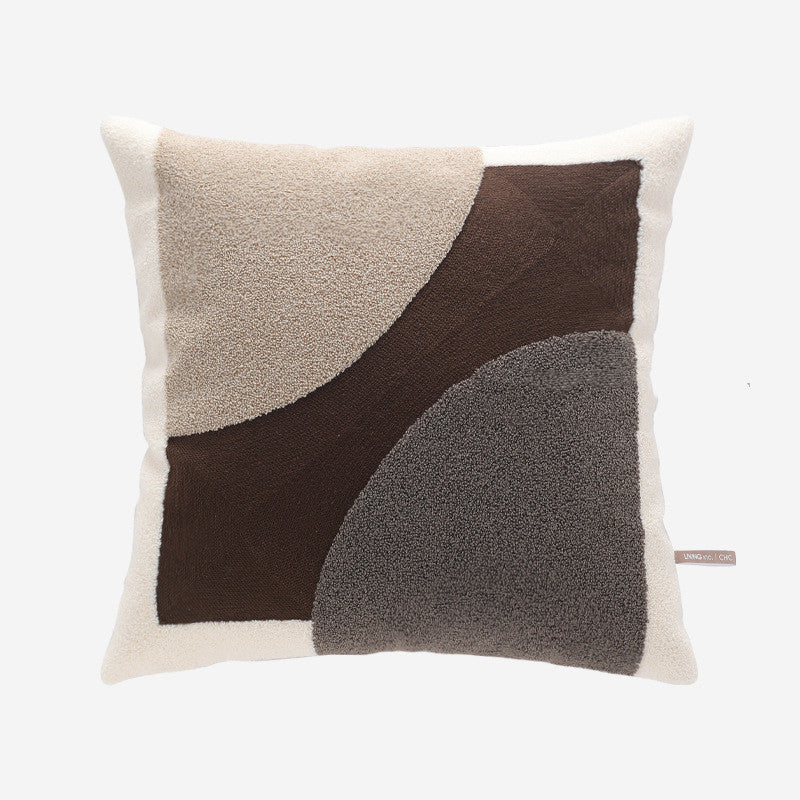 Geometrisches Kissen mit Farbblock-Stickerei – Bild 4 | LuxeStyle