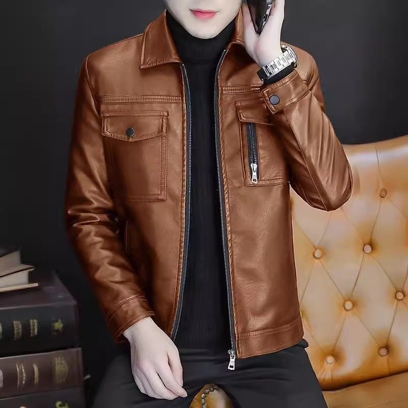 Herren Kunstlederjacke für Herbst & Winter