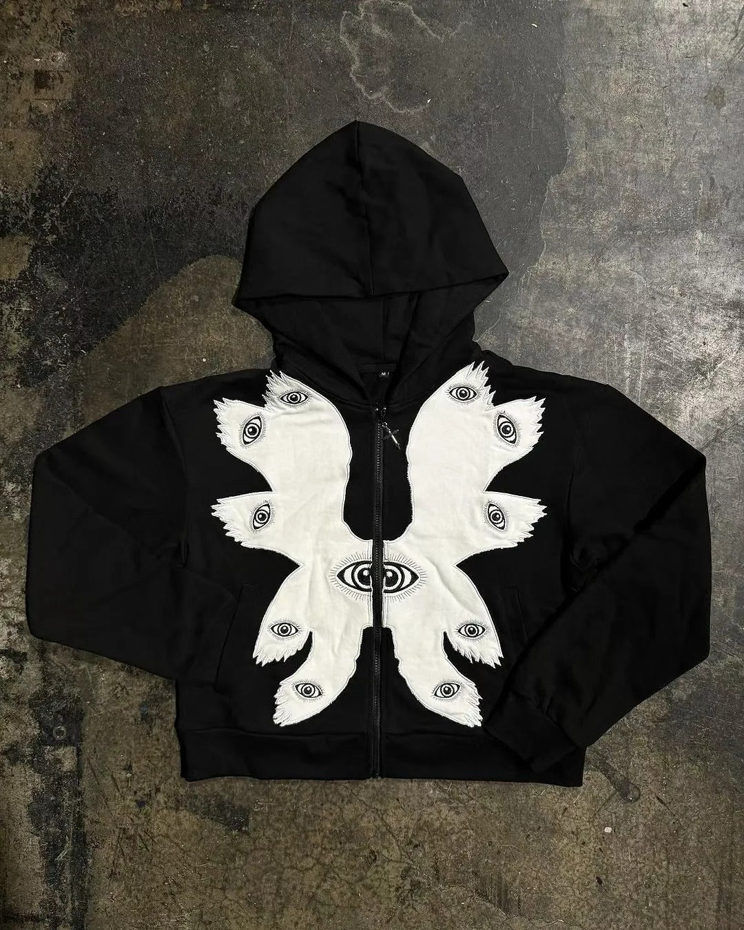 Kapuzen-Cardigan mit Augen-Print für Herren