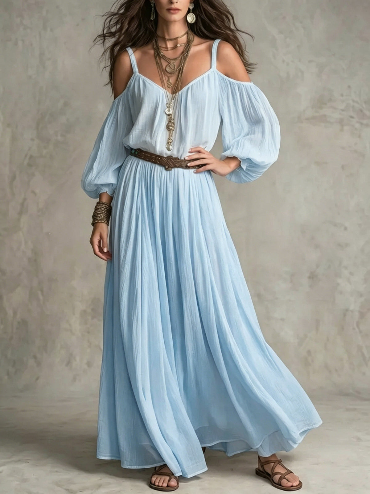 Damen-Kleid mit Falten und Off-Shoulder – Bild 2 | LuxeStyle
