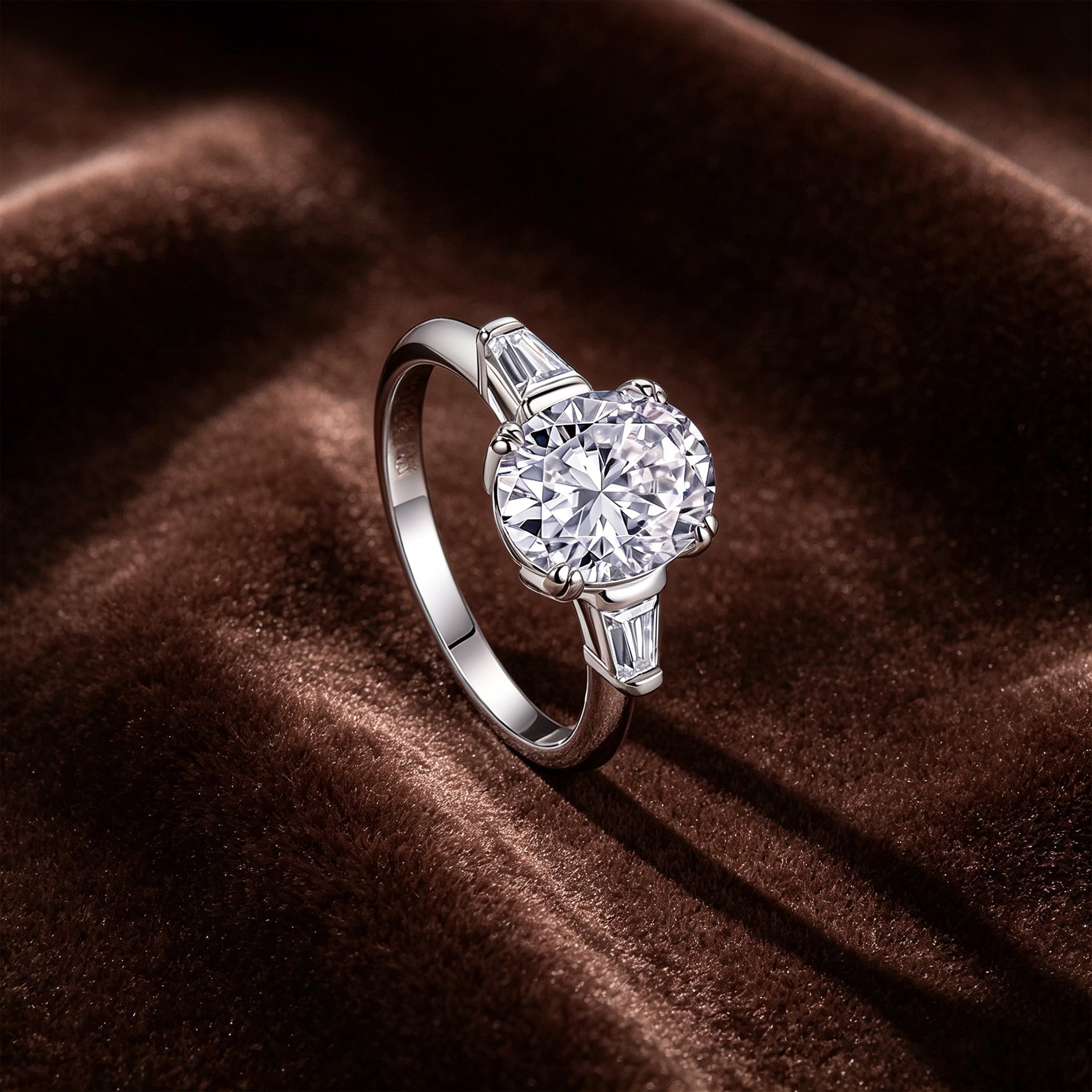 Eleganter 925er Silberring mit 3 Karat Moissanit