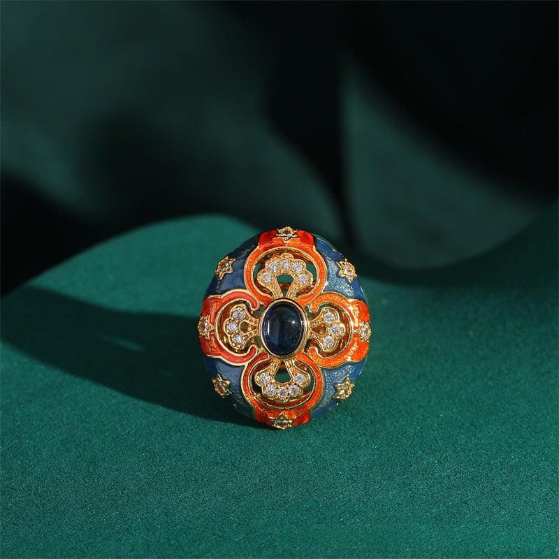 Retro-Emaille-Ring für Damen