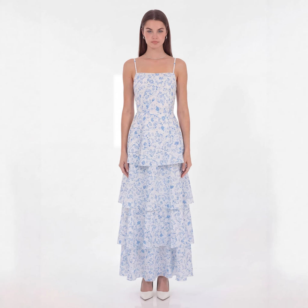 Elegantes Langkleid mit Blumenmuster