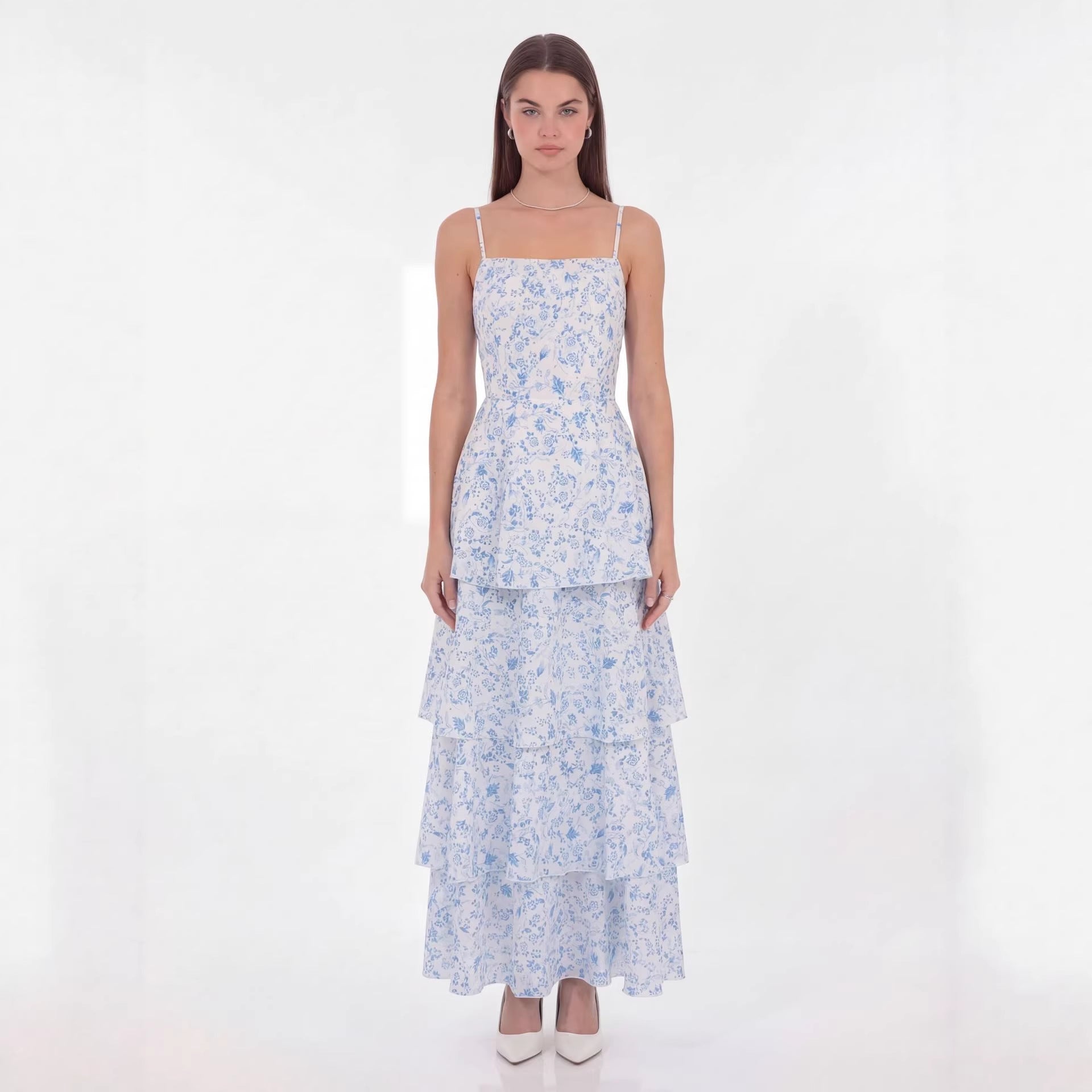 Elegantes Langkleid mit Blumenmuster