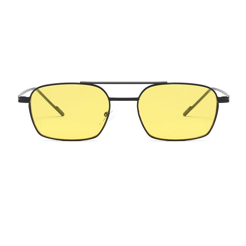 Quadratische Doppelsteg-Sonnenbrille aus Metall