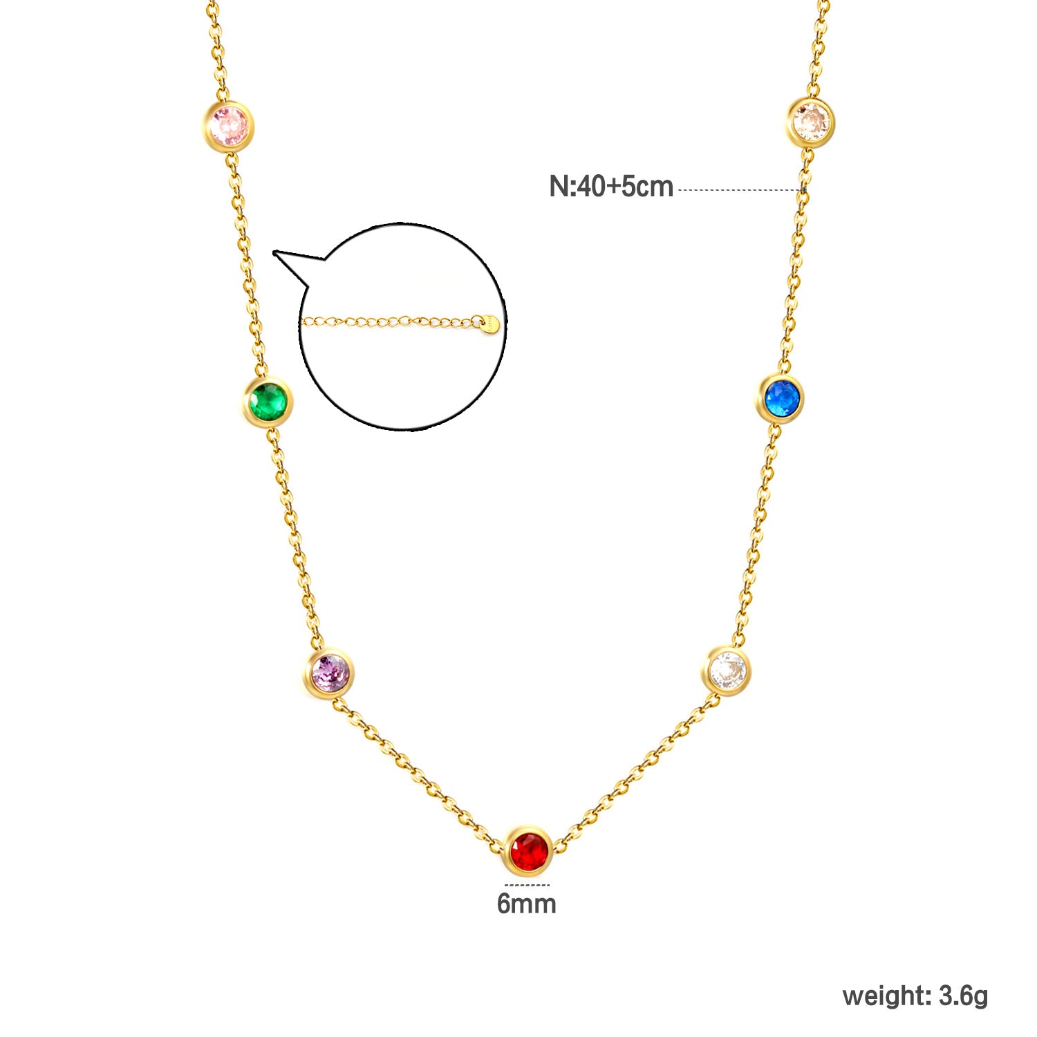 Halskette mit runden Diamant-Anhängern