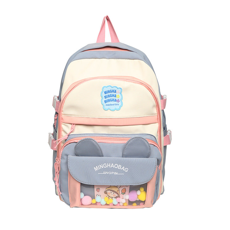 Nylon Rucksack mit Fuzzy-Ball Anhänger – Bild 7 | LuxeStyle