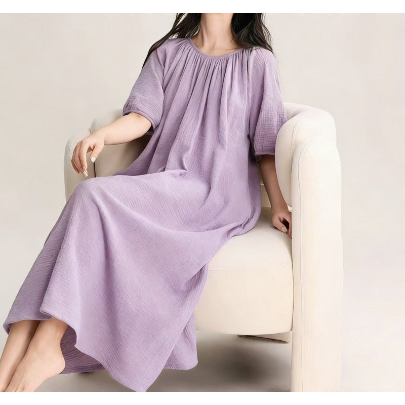 Loungewear-Kleid-Set mit Rundhals und 3/4-Ärmeln