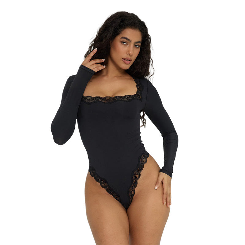 Sexy Lace Slim-Fit Yoga Jumpsuit