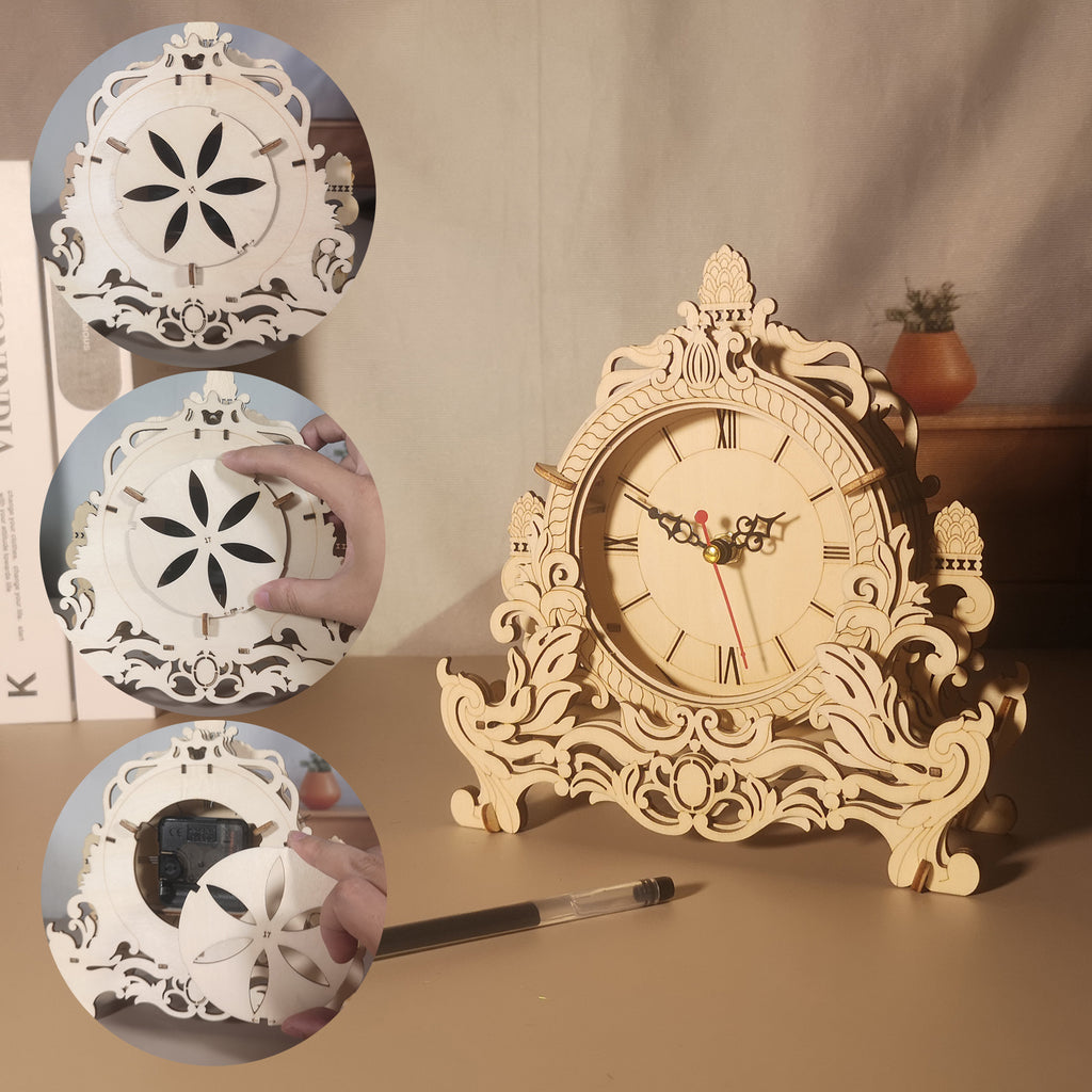 3D Holzpuzzle-Uhr Bausatz