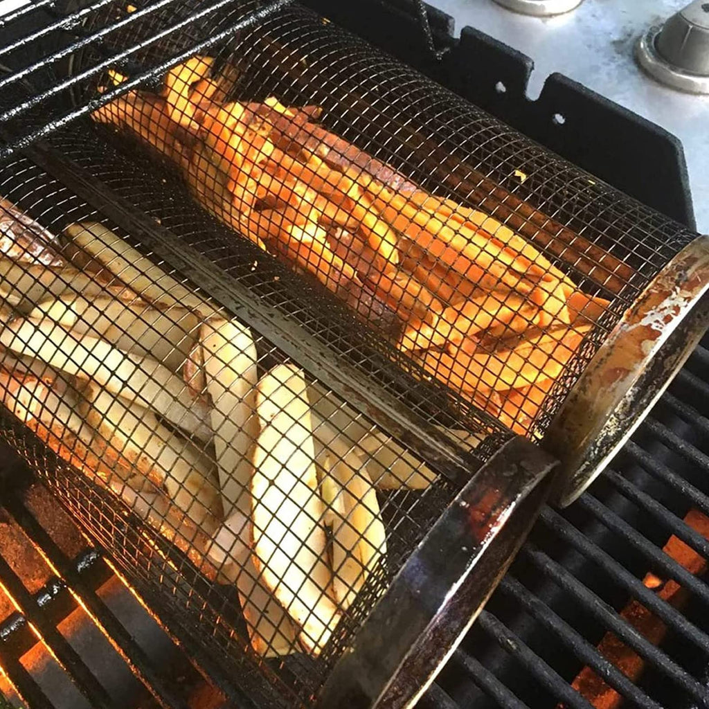 Rollender Grillkorb aus Metall
