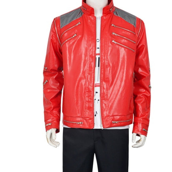 Rote Lederjacke für Herren