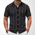 Gestreiftes Kurzarm-Stricktop für Herren