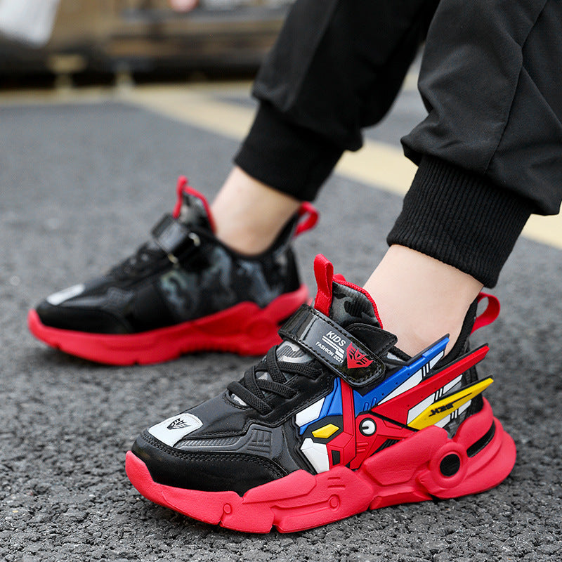 Leder-Sneaker für Kinder mit Klettverschluss