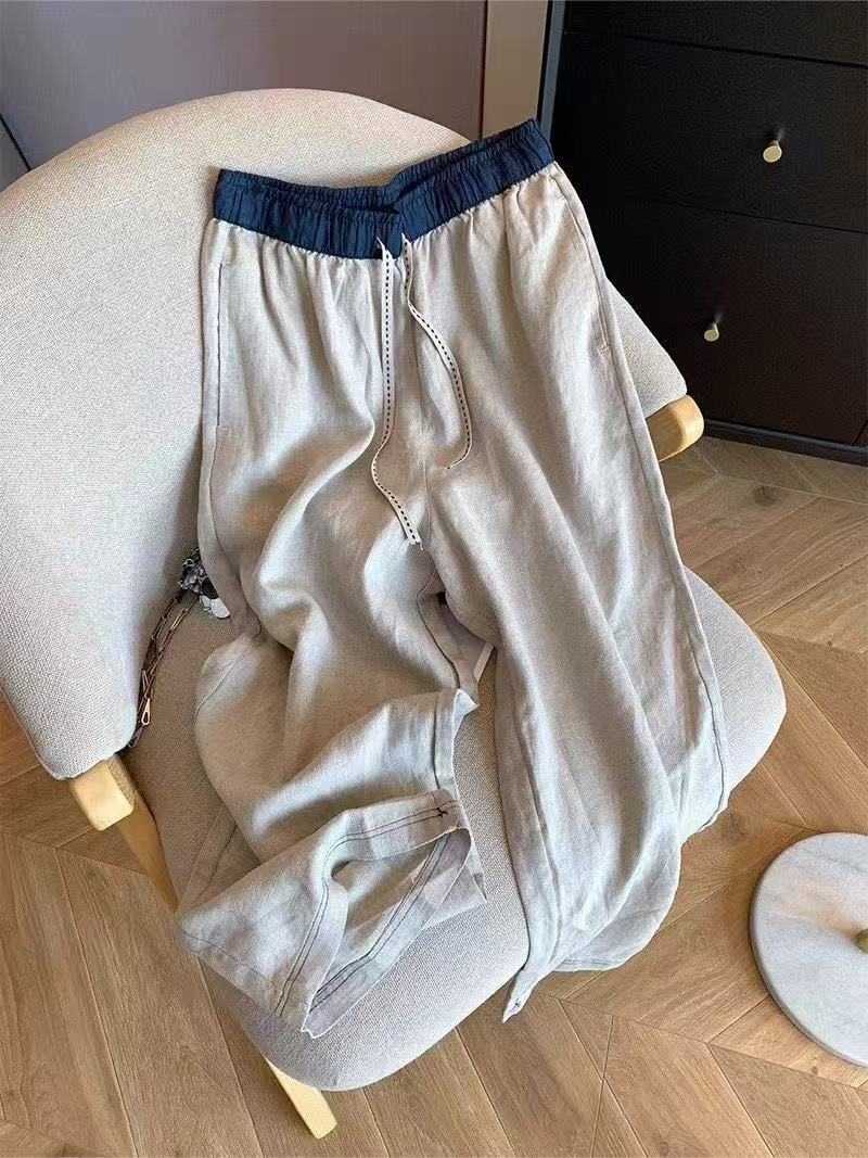 Weite Freizeithose mit Kontrastbund