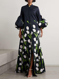 Bedrucktes Midi-Kleid im Tie-Dye-Stil
