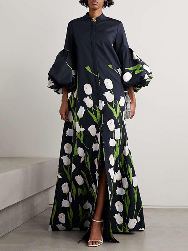 Bedrucktes Midi-Kleid im Tie-Dye-Stil