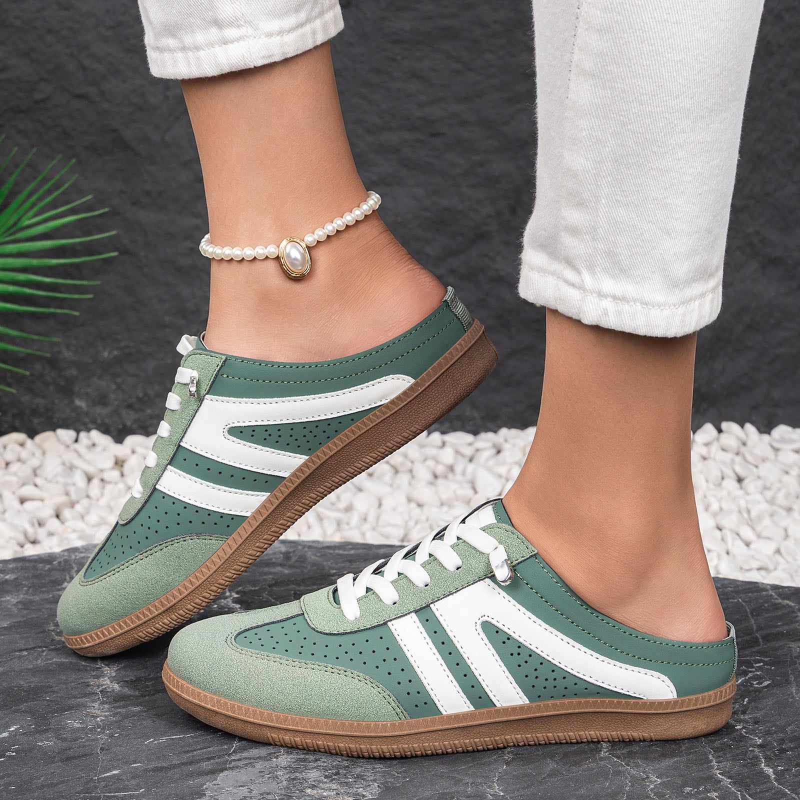 Bequeme Slip-on Halbslipper-Sneaker