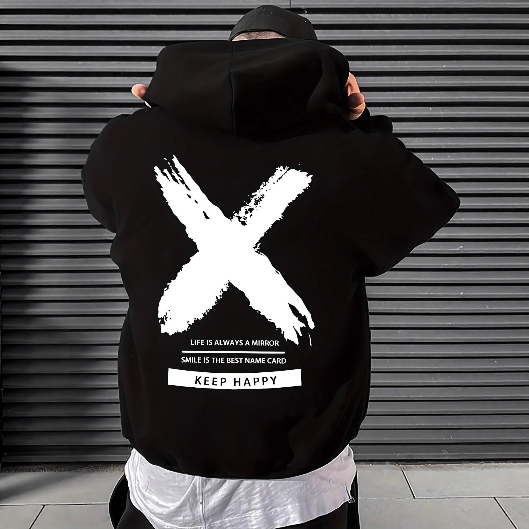 Herren Hoodie mit Letter-Print