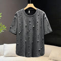 Baggy T-Shirt mit Rundhals und Distressed-Look