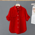 Elegante Bluse mit festem Farbton