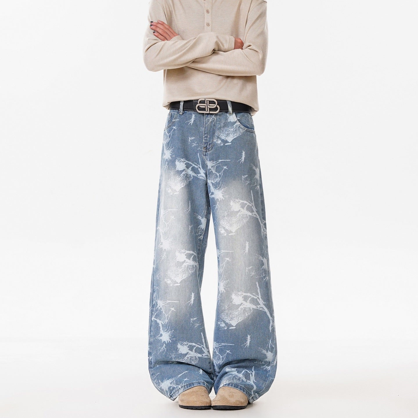 Jacquard Denim Jeans im American Style