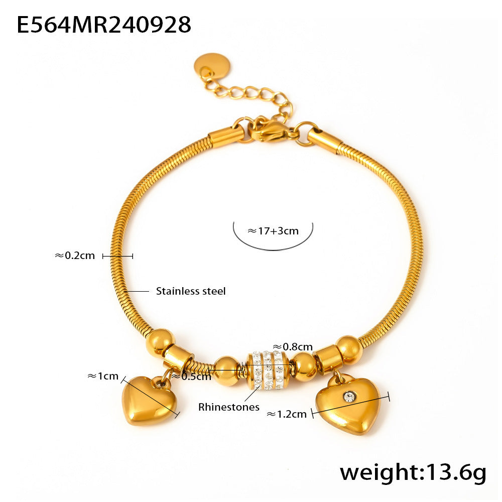 Doppelherz-Armband mit Strasssteinen – Bild 6 | LuxeStyle