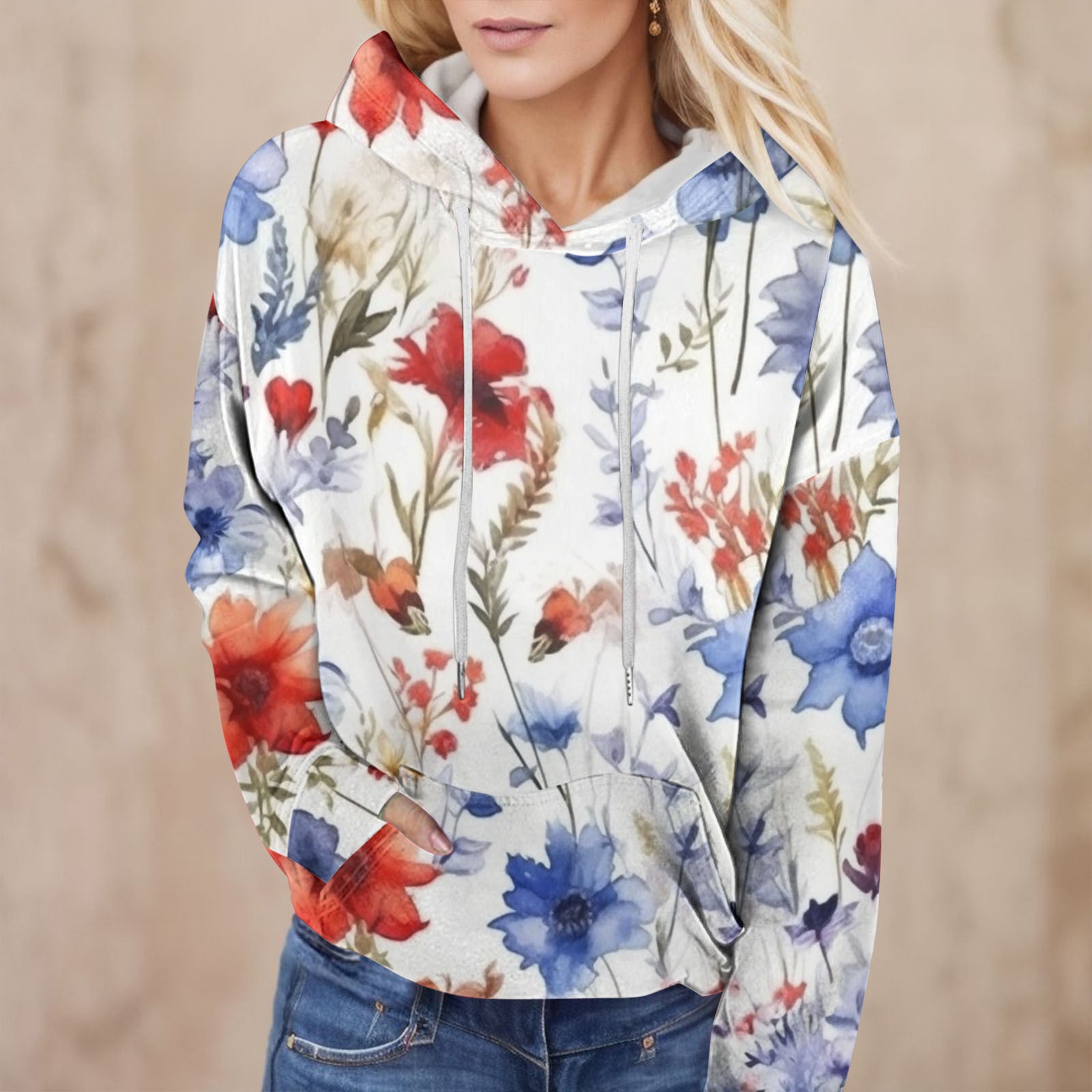 3D Digital Print Freizeit-Sweatshirt für Damen