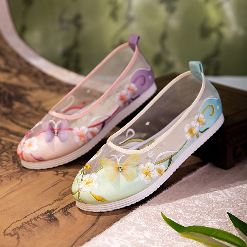 Atmungsaktive Mesh-Ballerinas mit Schmetterling