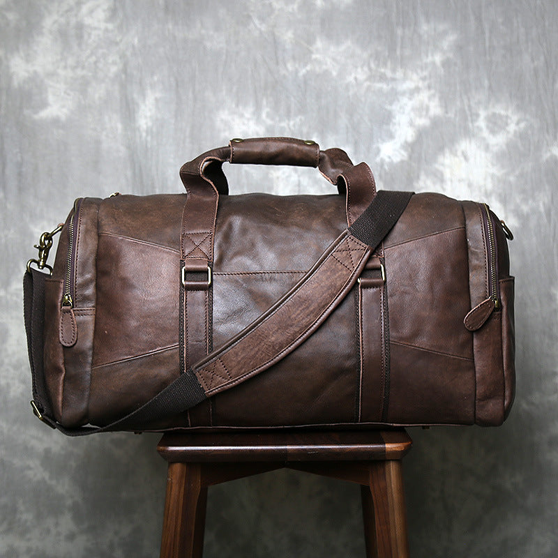 Grosses Leder-Duffel mit matter Oberfläche – Bild 4 | LuxeStyle