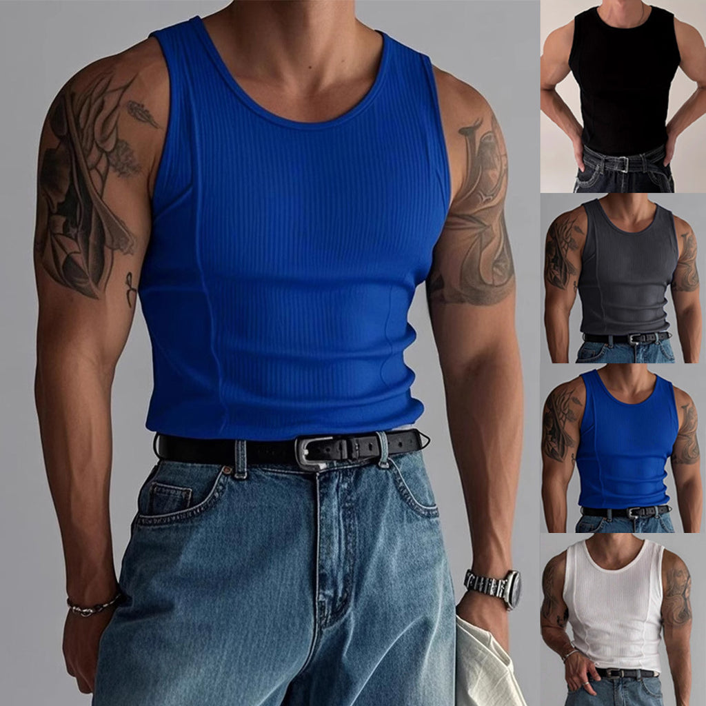 Herren Slim Fit Tanktop mit Streifen