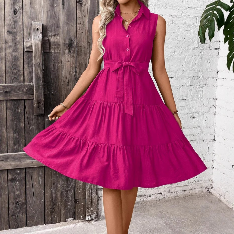Midikleid mit Knopfleiste und Stufenrock – Bild 3 | LuxeStyle